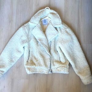 Moto crop Sherpa jacket